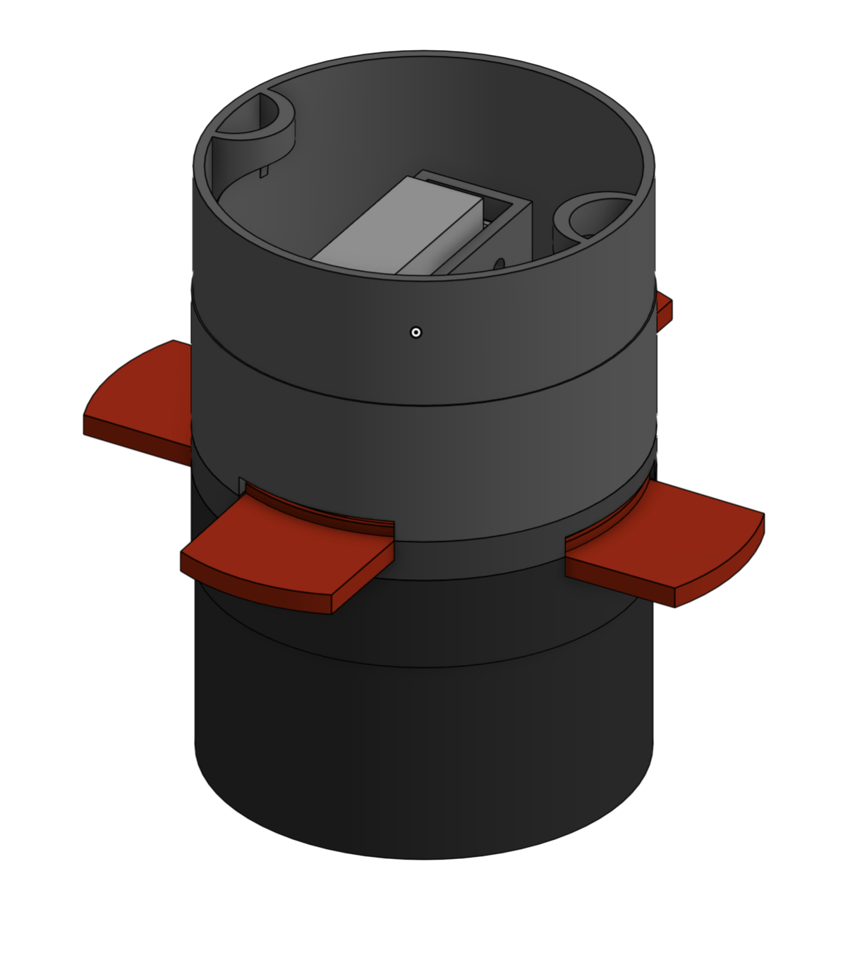 CAD model of our custom airbrake implementation for precision altitude control